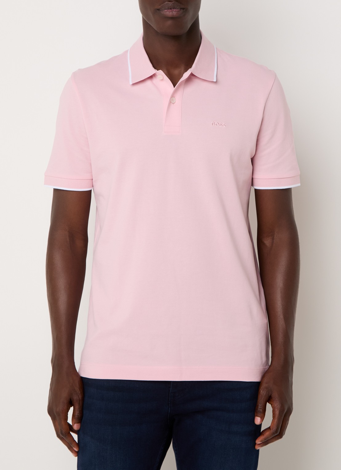 BOSS Parlay regular fit polo met logo - detail 4 light /pastel pink-688 / roze