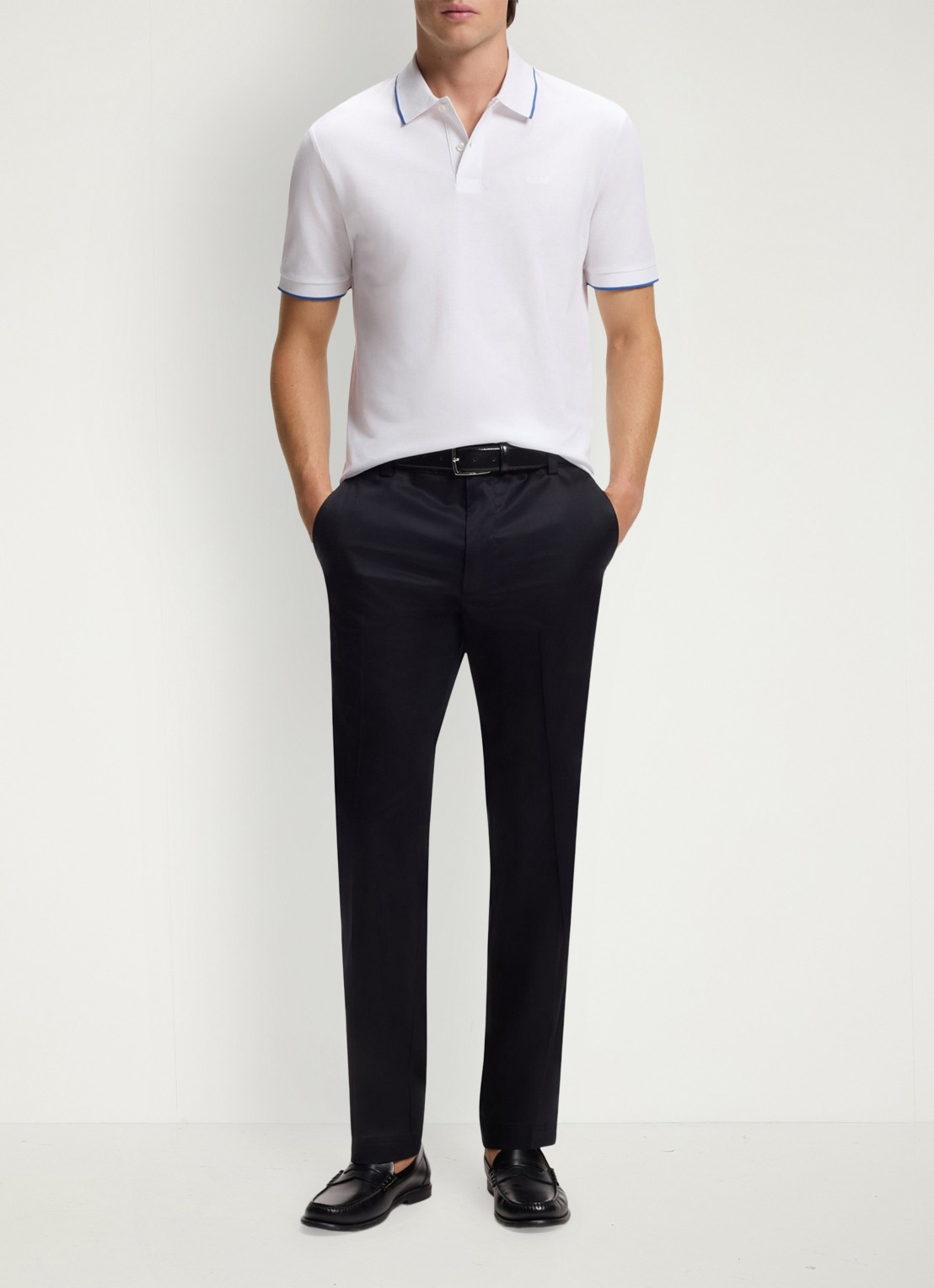 BOSS Parlay regular fit polo met logo - voorkant 6 natural-101 / beige