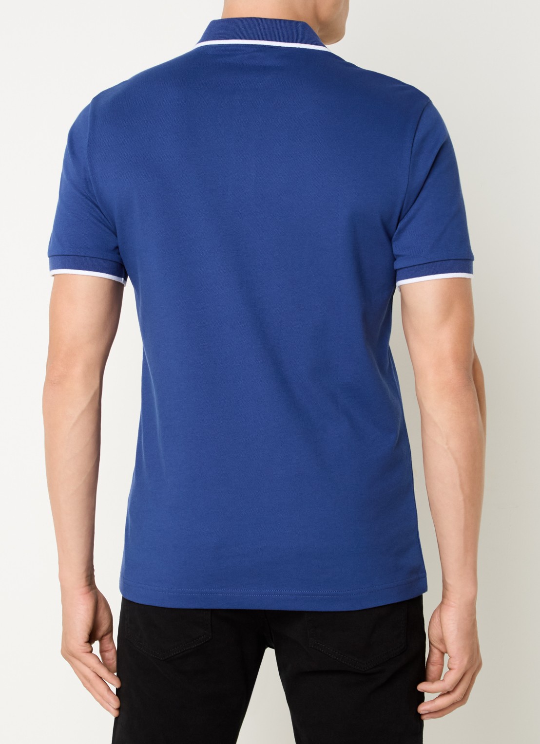 BOSS Passertip slim fit polo van piqué katoen met logo - achterkant 4 royalblauw