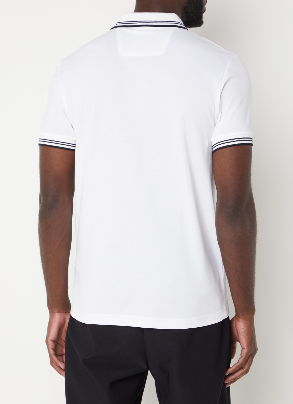 BOSS Paul slim fit polo van piqué katoen met logo - achterkant wit
