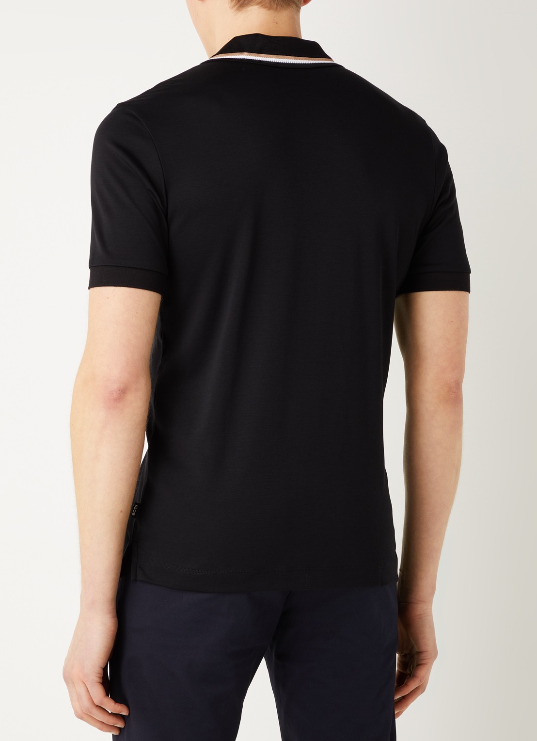 BOSS Penrose slim fit polo met logo - achterkant 4 zwart