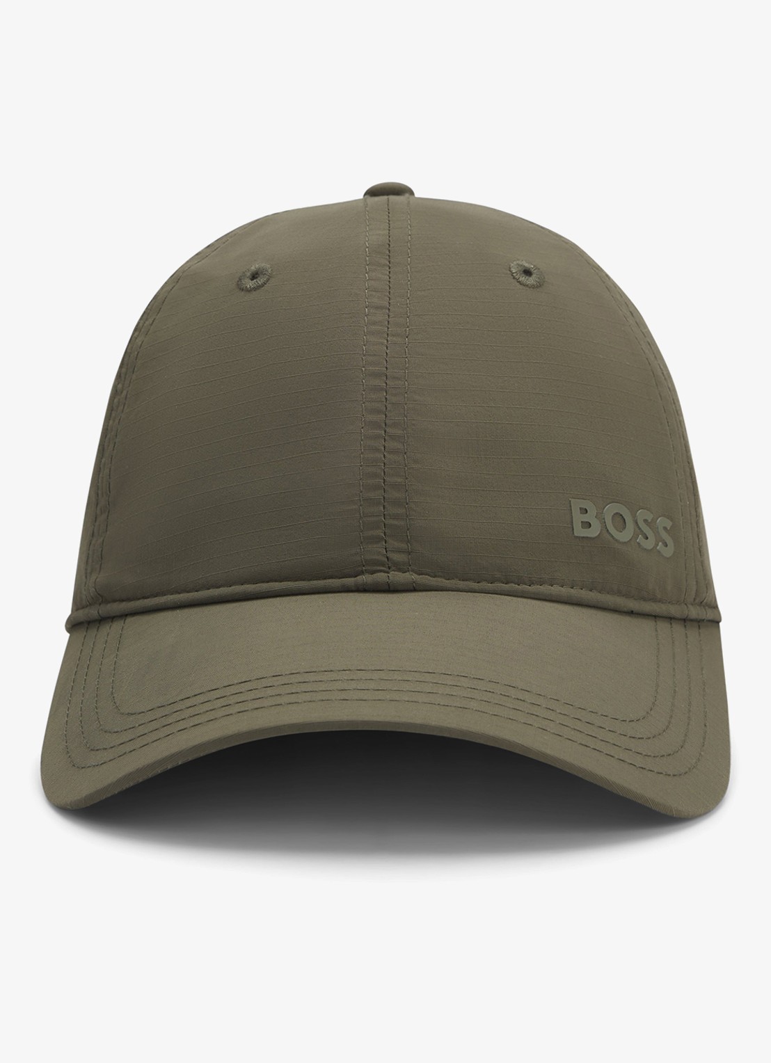 BOSS Pet met logo en uv-bescherming - detail bronsgroen
