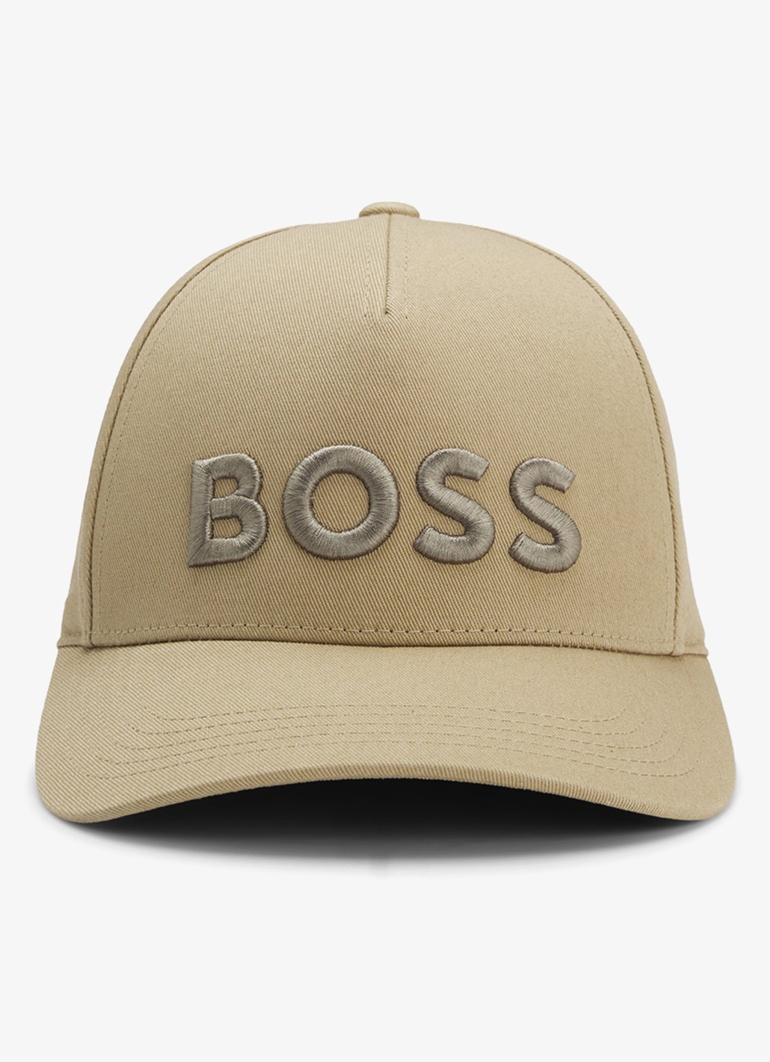 BOSS Pet met logoborduring - detail 2 donkerbeige