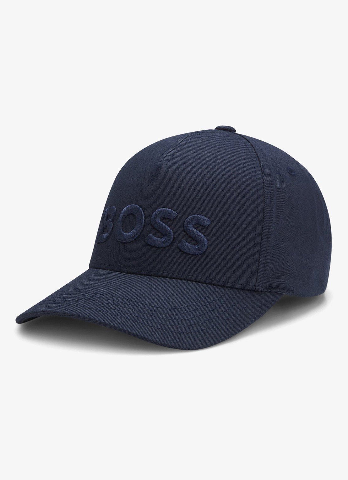 BOSS Pet met logoborduring - voorkant 3 donkerblauw