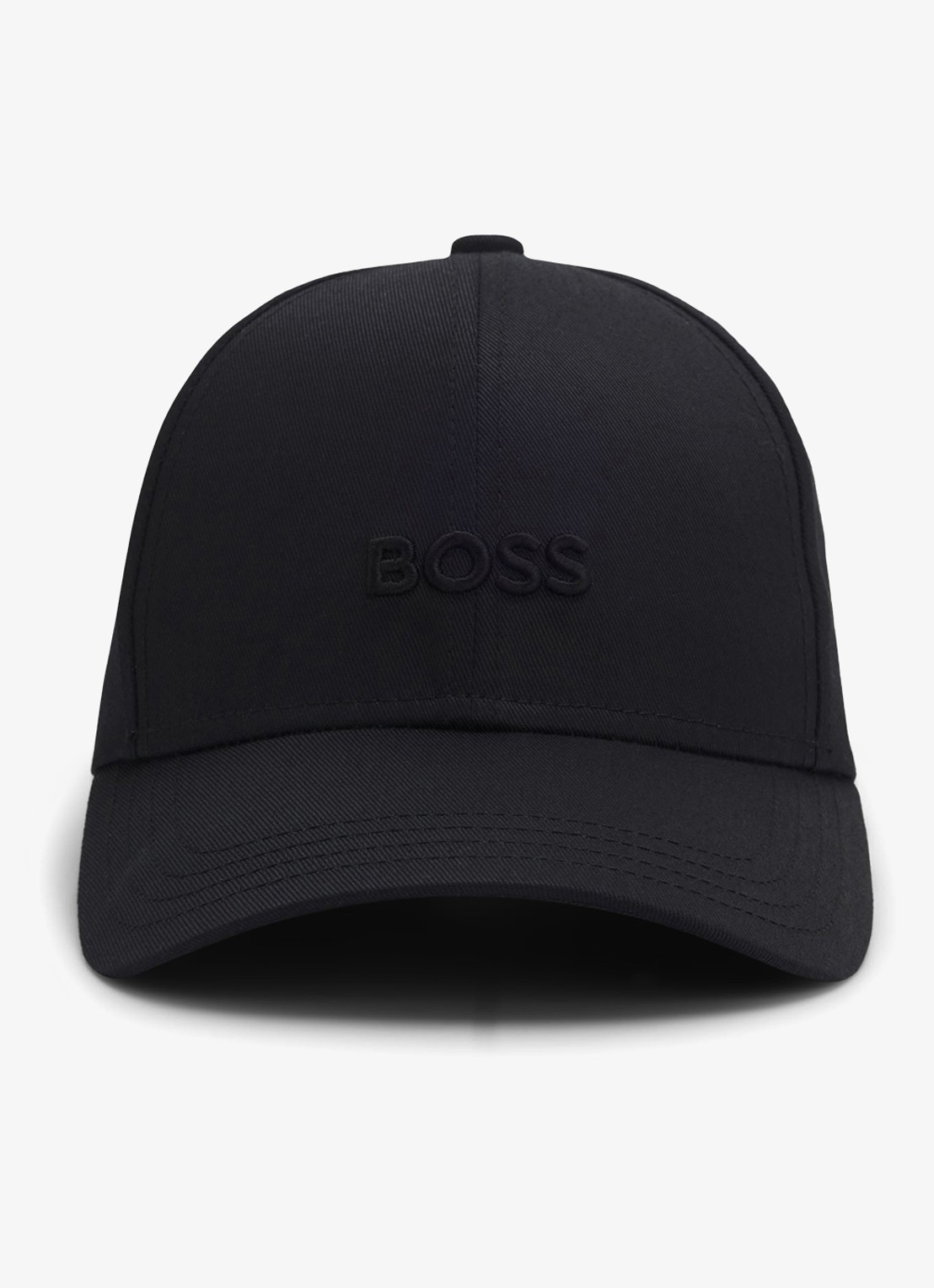 BOSS Pet van katoenen twill met ton-sur-ton logostiksel - detail 3 zwart
