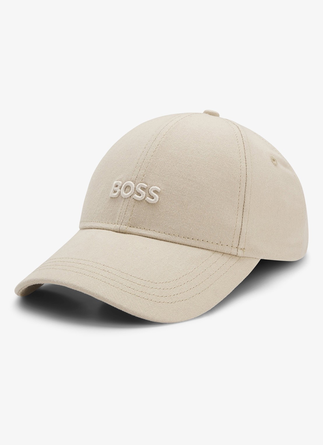 BOSS Pet van katoenen twill met ton-sur-ton logostiksel - achterkant light beige-275 / beige