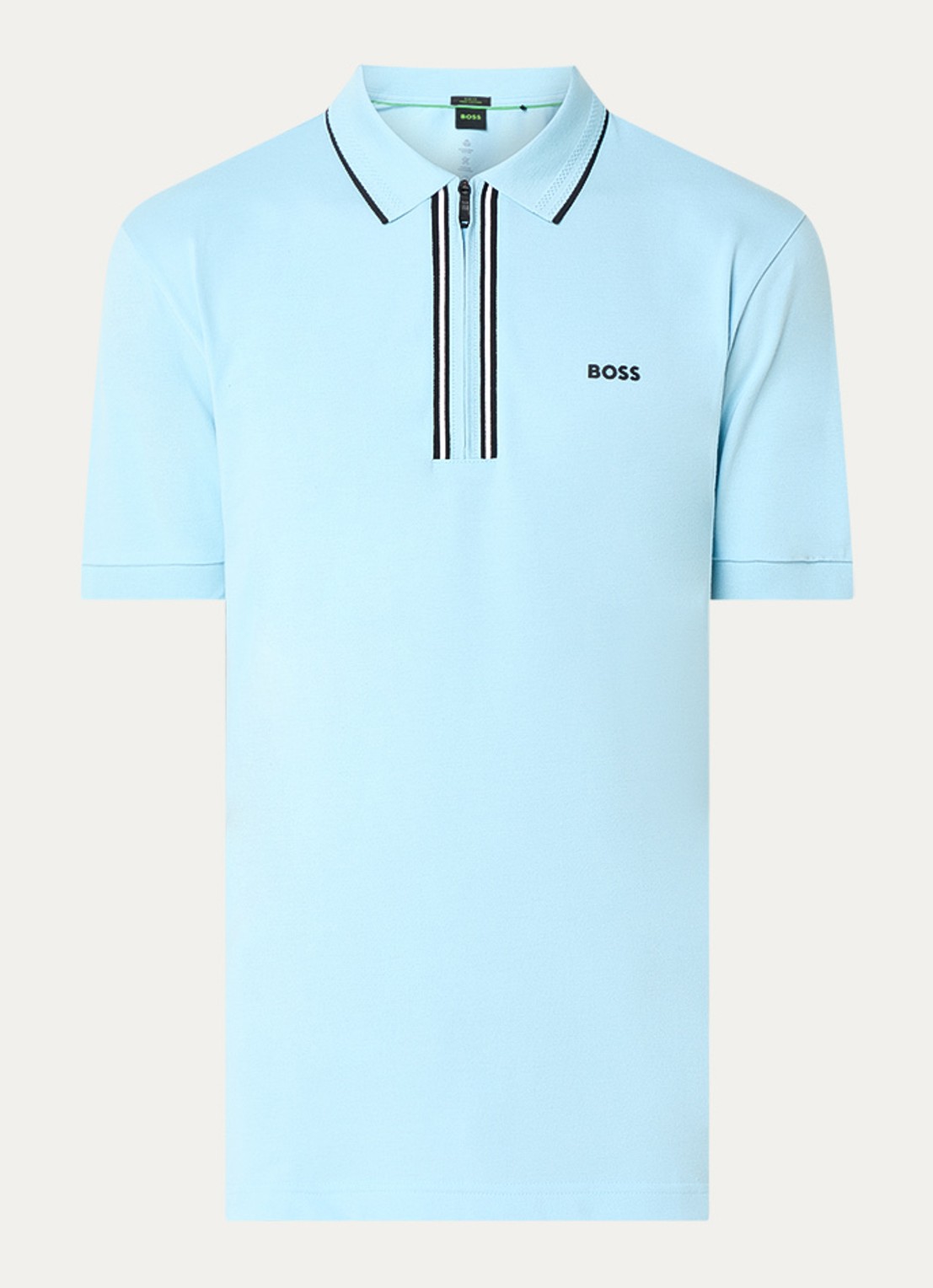 BOSS Phillix regular fit polo met logo - voorkant 3 lichtblauw