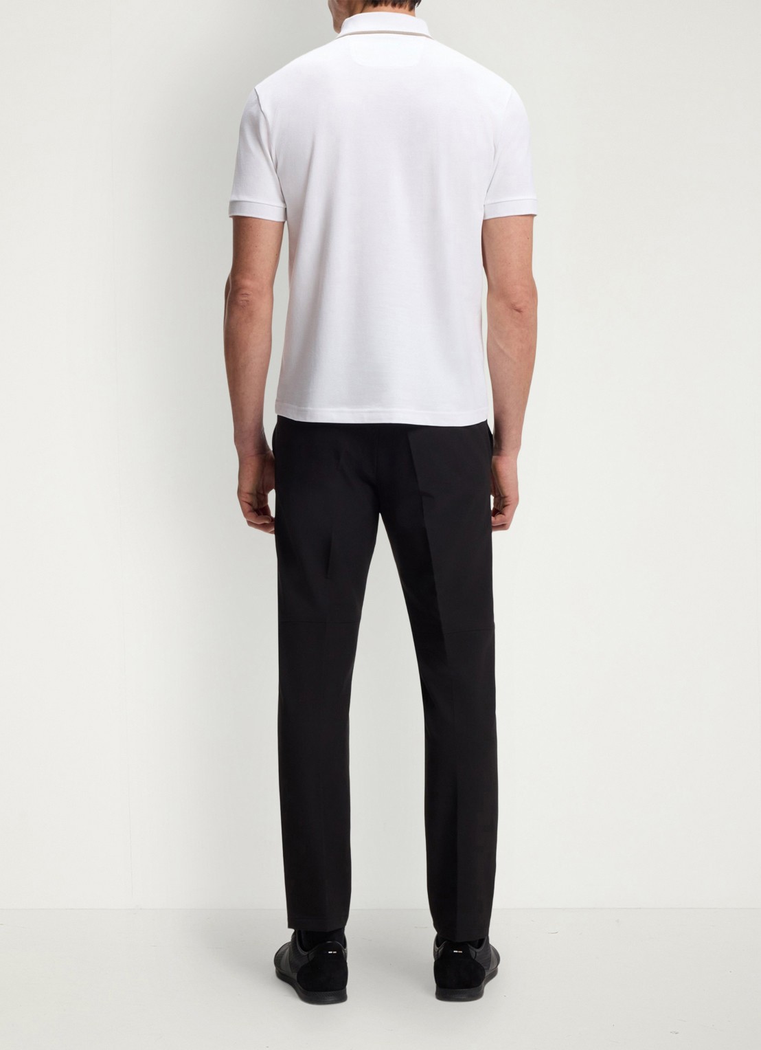 BOSS Phillix Tape regular fit polo van piqué katoen met logo - achterkant 5 wit
