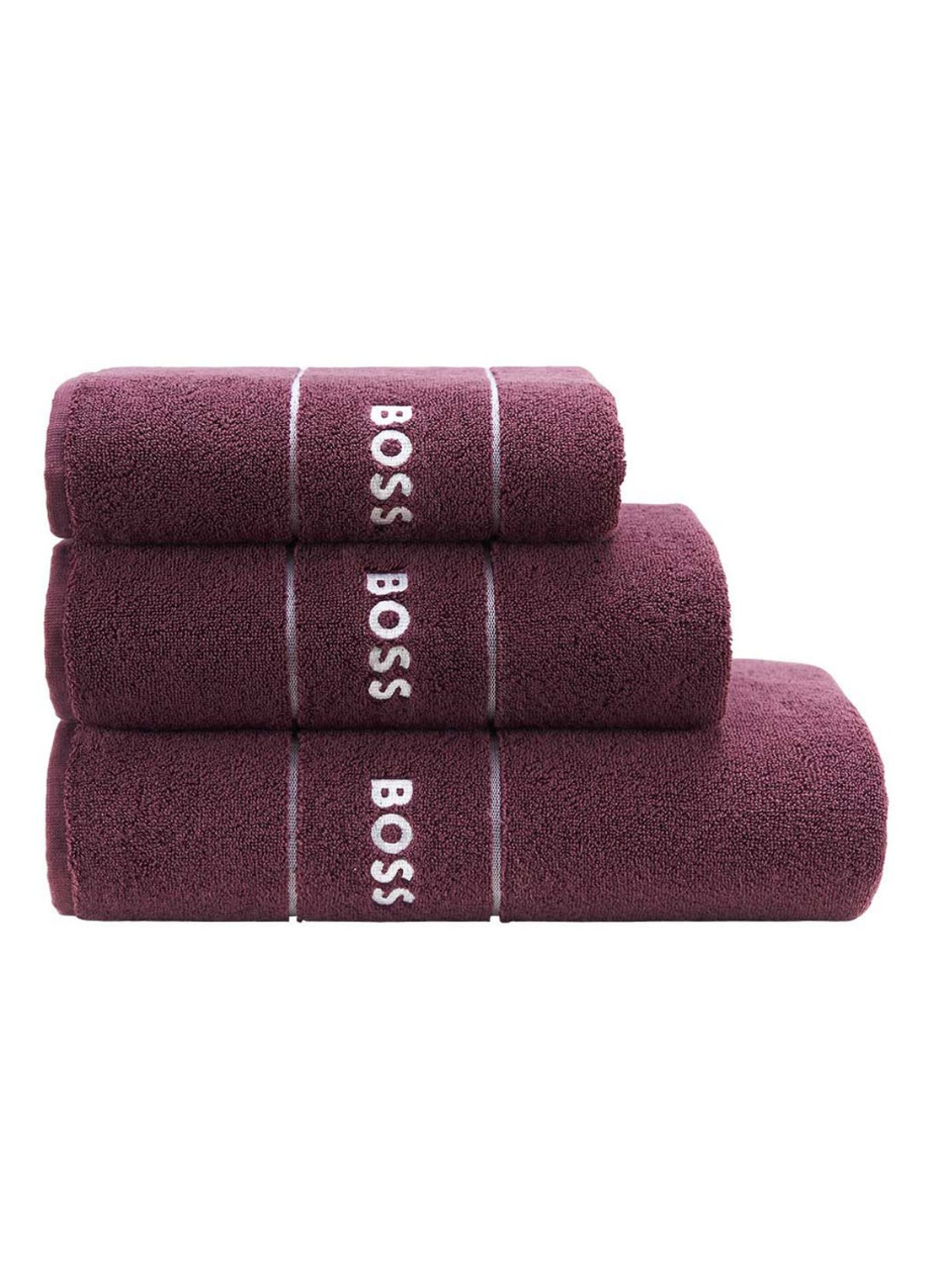 BOSS PLAIN Azalea badserie - voorkant 2 bordeauxrood