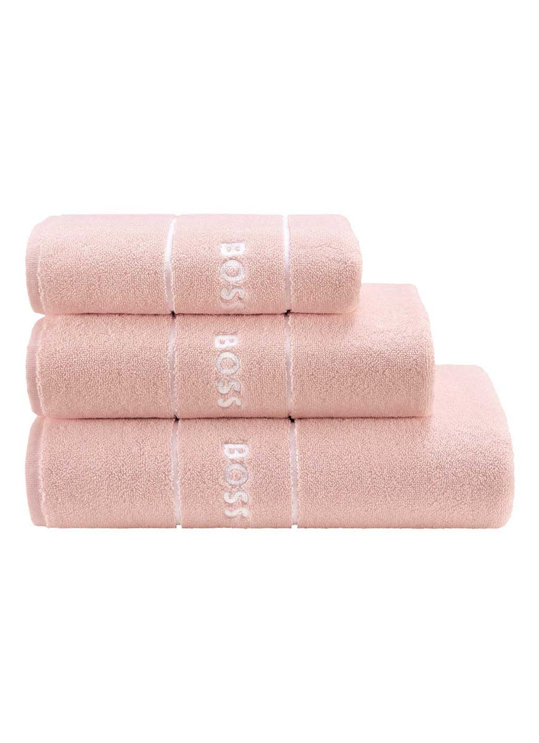 BOSS PLAIN Azalea badserie - voorkant 2 lichtroze