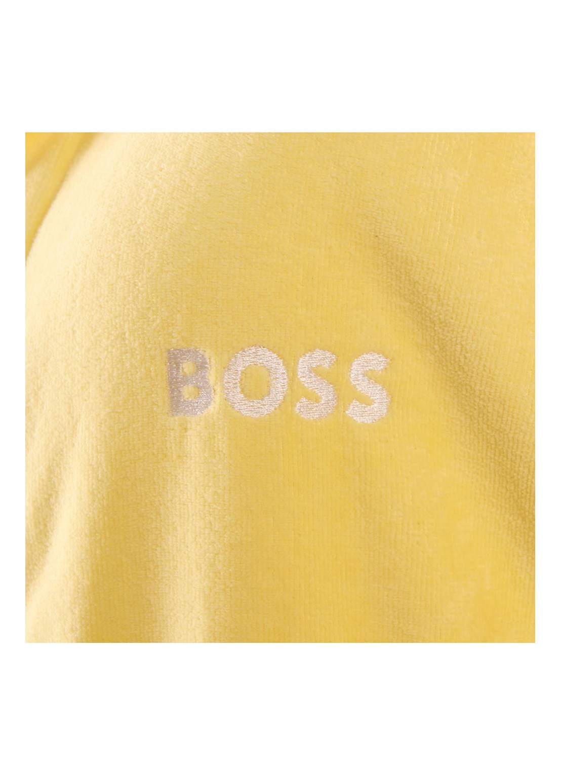 BOSS Plain badjas van katoen - detail geel