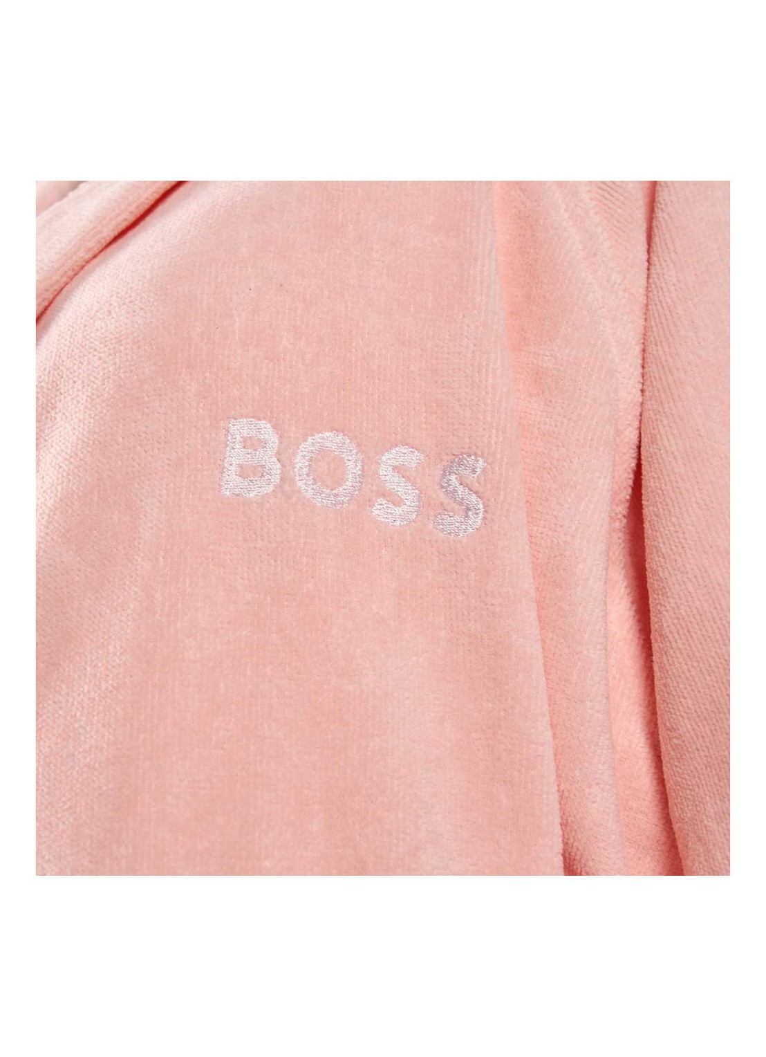 BOSS Plain badjas van katoen - detail lichtroze