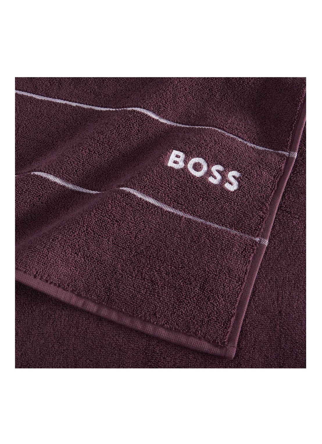 BOSS Plain gastendoek - 600 gr/m2 - 40 x 60 cm - detail bordeauxrood