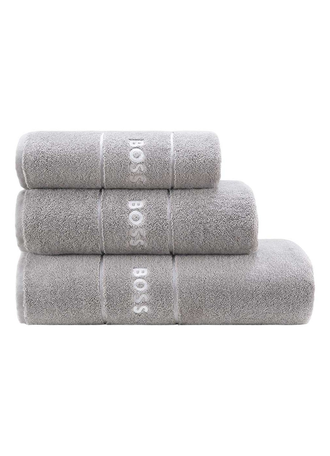 BOSS Plain gastendoek - 600 gr/m2 - 40 x 60 cm - voorkant 5 lichtgrijs