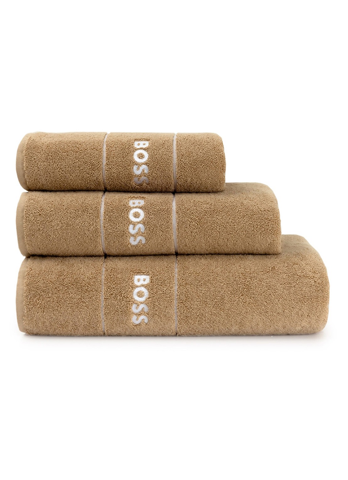 BOSS Plain gastendoek - 600 gr/m2 - 40 x 60 cm - achterkant 3 bruin