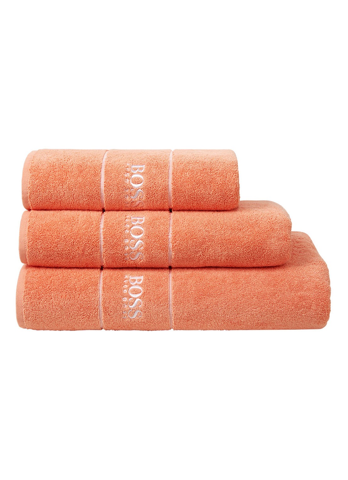 BOSS Plain washand - 600 g/m2 - 15 x 21 cm - voorkant 3 perzikroze