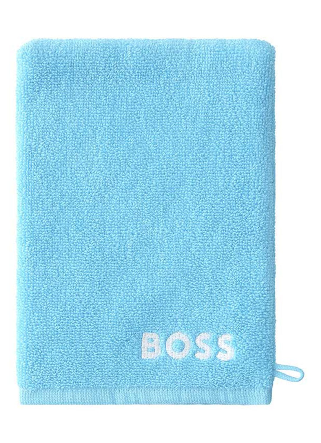 BOSS Plain washand - 600 g/m2 - 15 x 21 cm - voorkant aquablauw