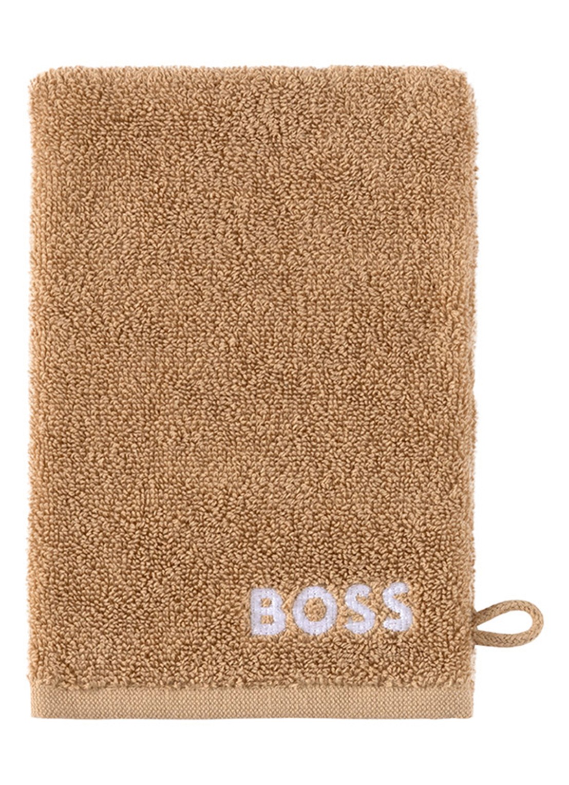 BOSS Plain washand - 600 g/m2 - 15 x 21 cm - voorkant bruin