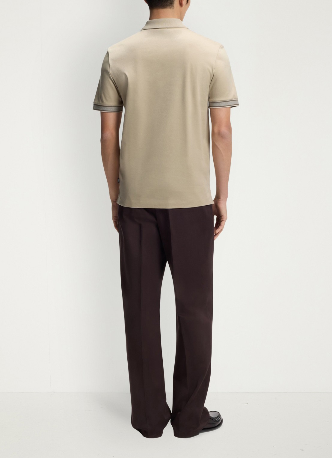BOSS Polo met korte mouw - achterkant 3 open beige-286 / beige