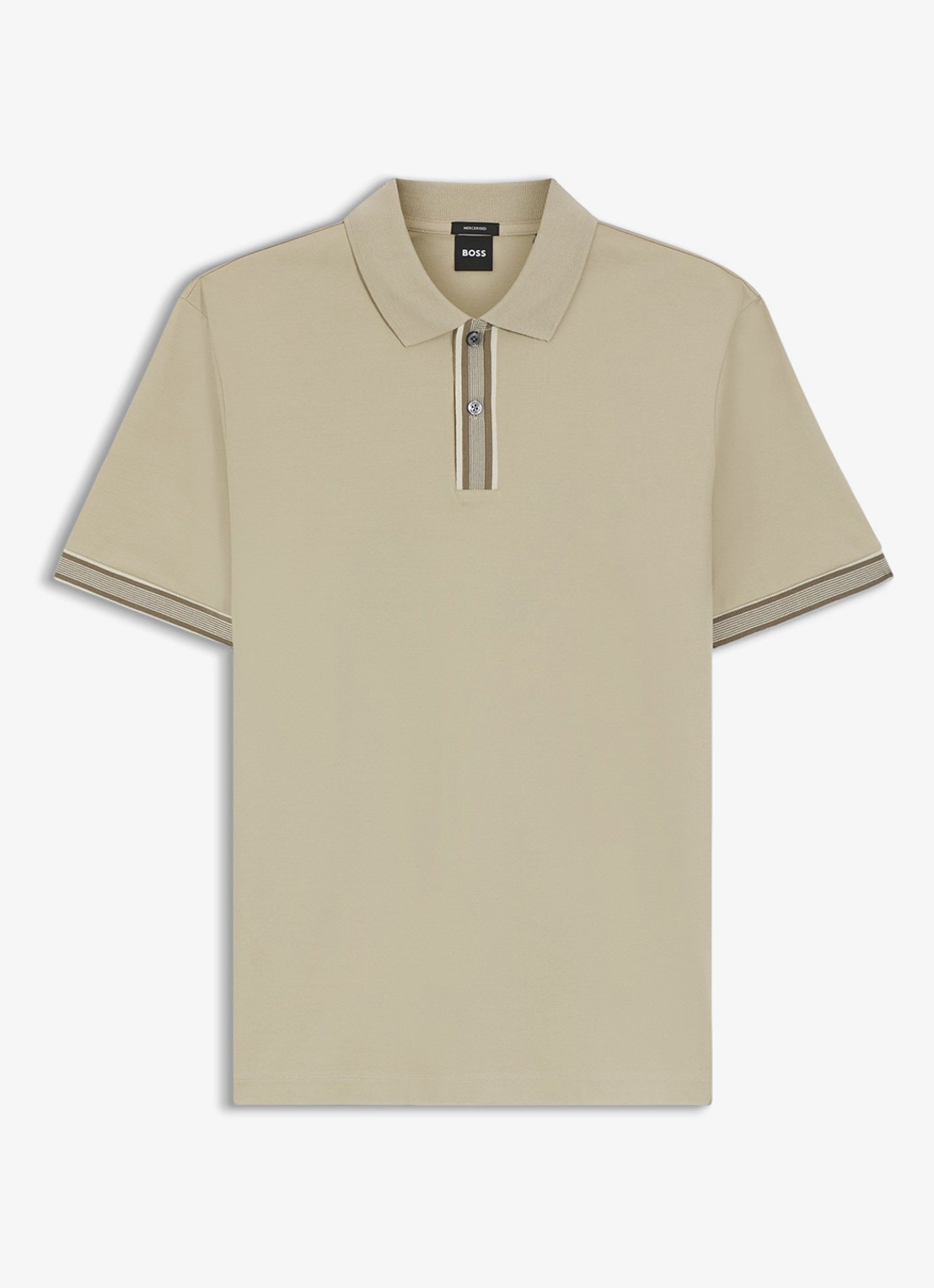BOSS Polo met korte mouw - voorkant open beige-286 / beige