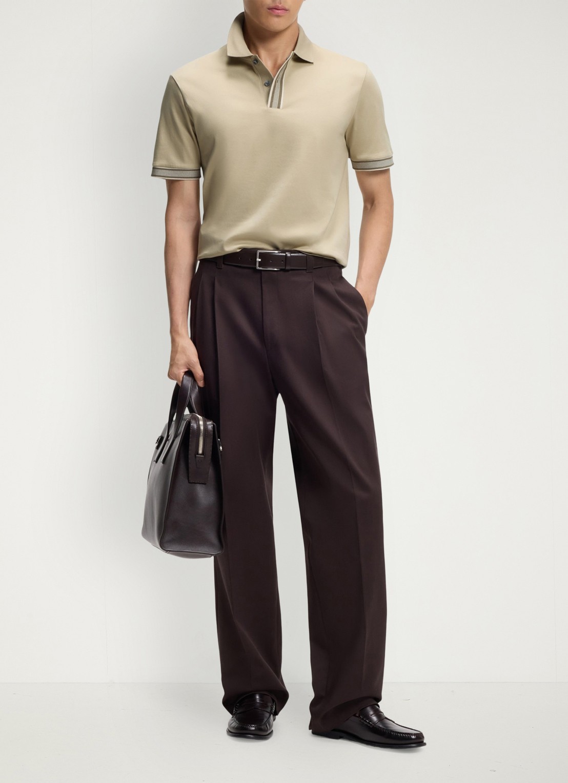 BOSS Polo met korte mouw - voorkant 2 open beige-286 / beige