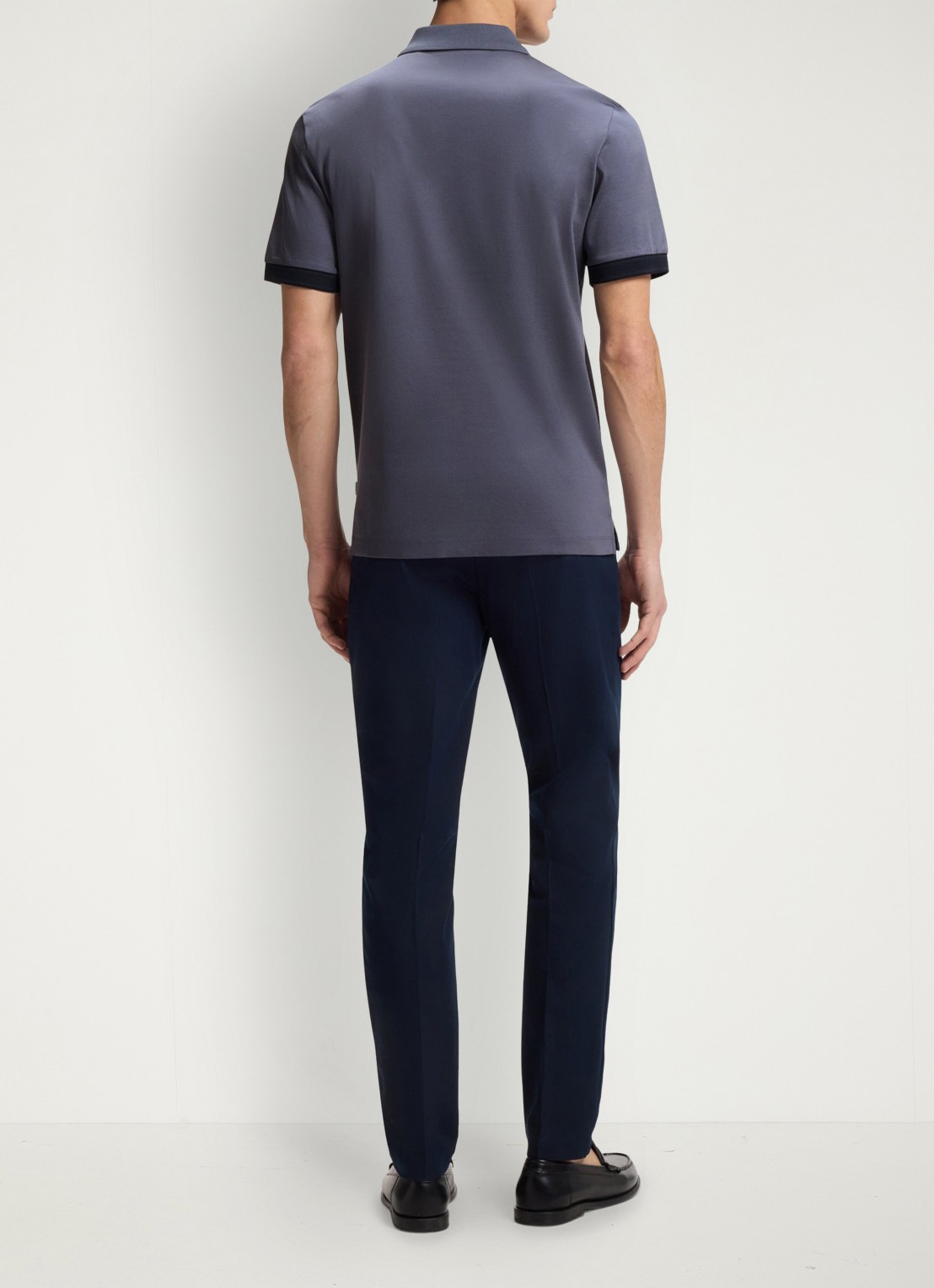 BOSS Polo met korte mouw - achterkant 3 open blue-466 / blauw