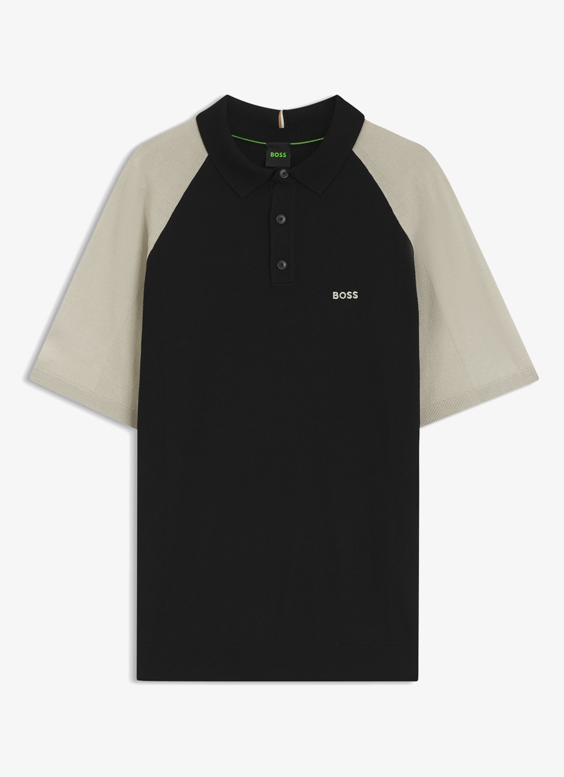 BOSS Polo met logo en korte mouwen - voorkant zwart