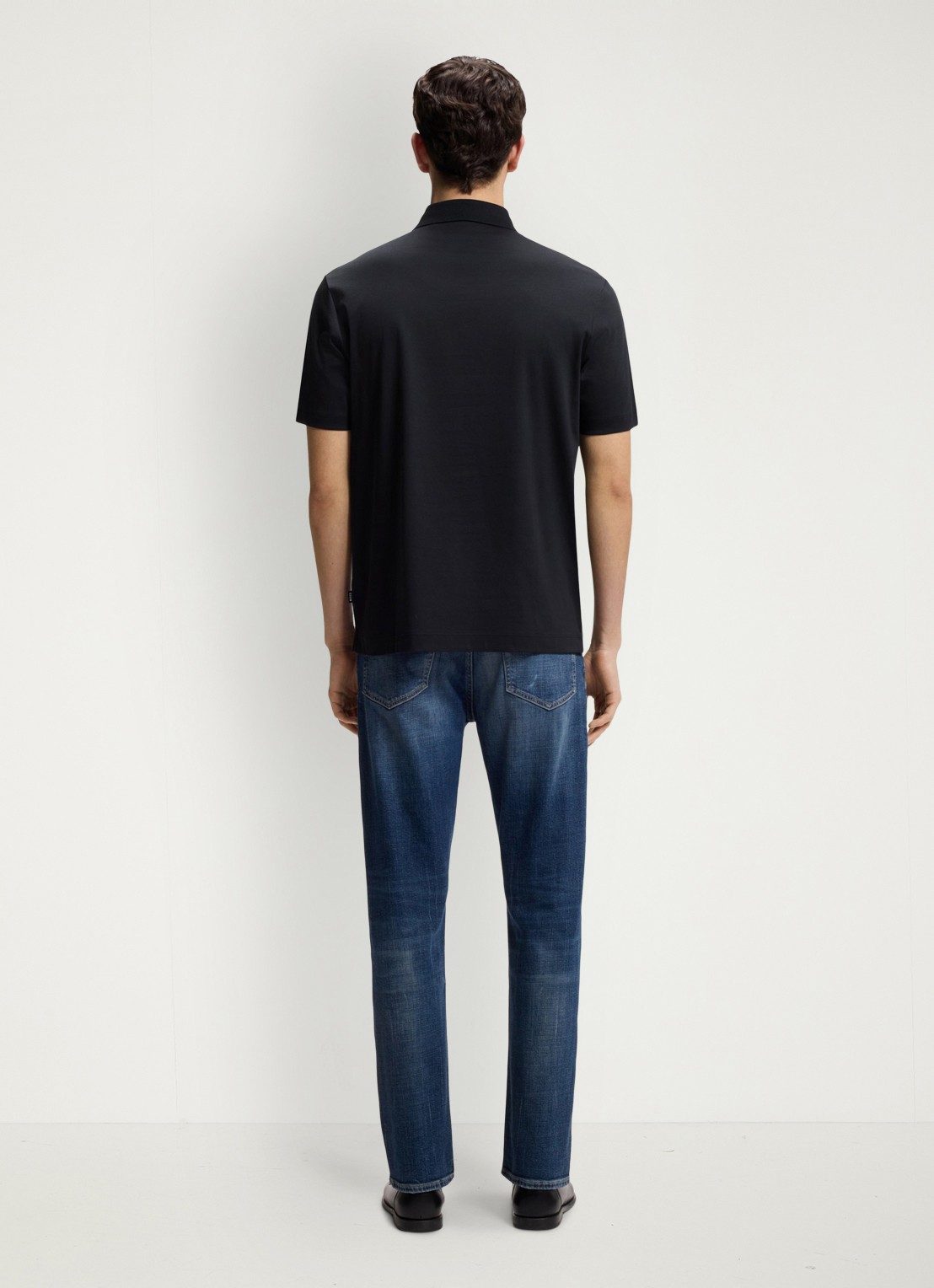 BOSS Polo met logo - achterkant 5 donkerblauw