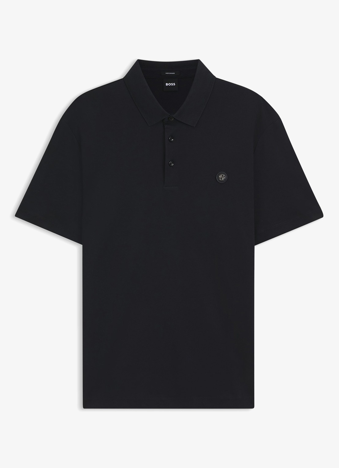 BOSS Polo met logo - voorkant donkerblauw