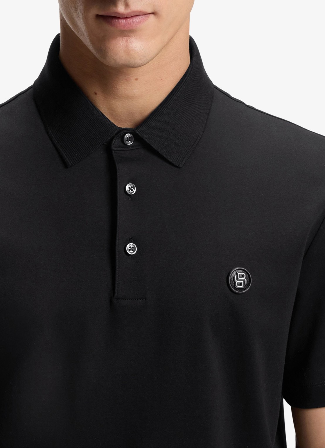 BOSS Polo met logo - detail 5 zwart