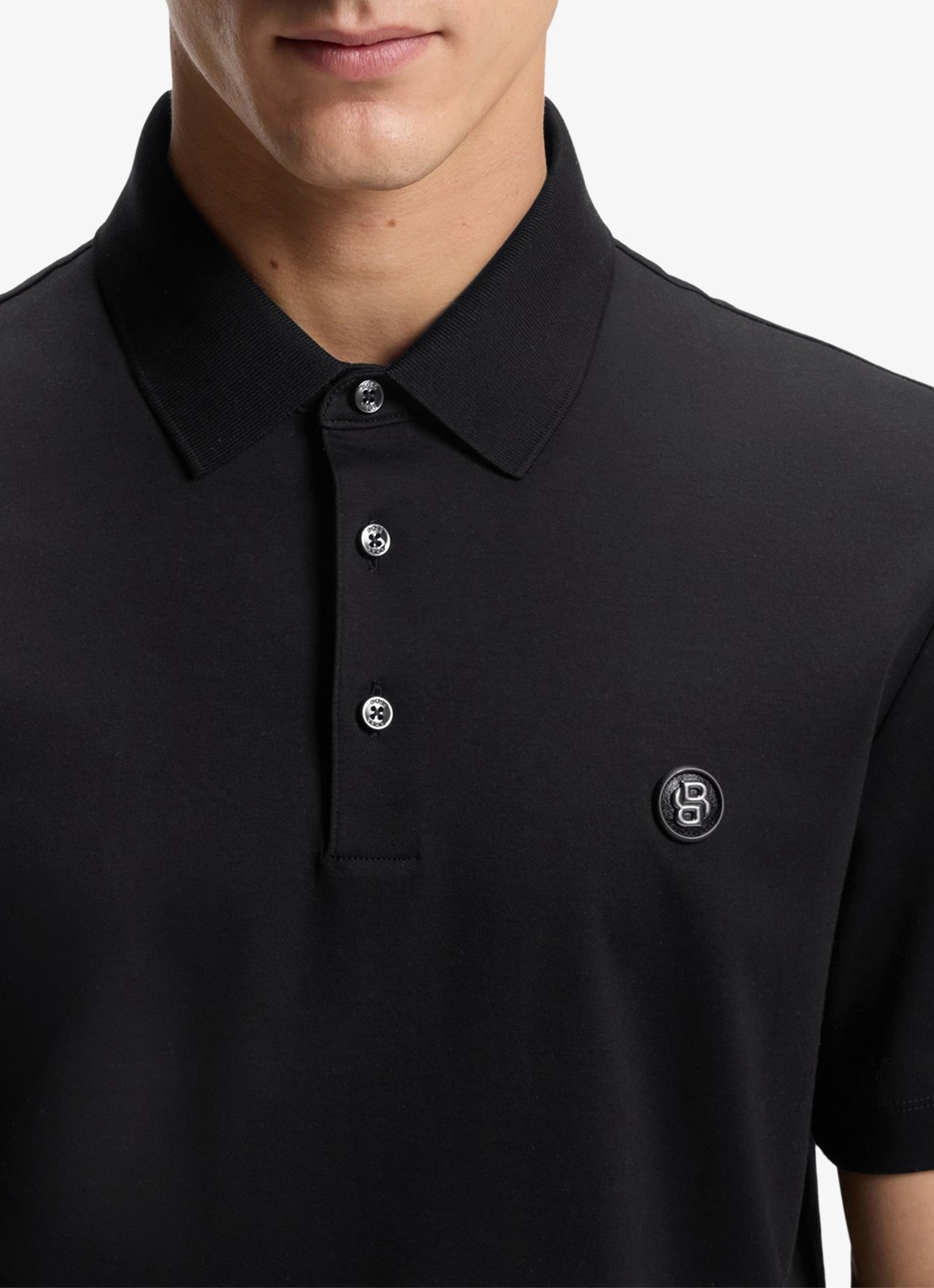 BOSS Polo met logo - detail 6 zwart