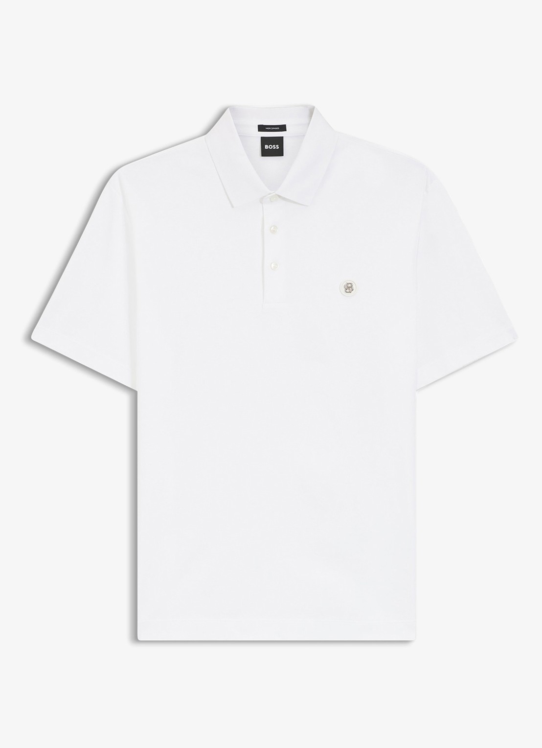 BOSS Polo met logo - voorkant 3 wit