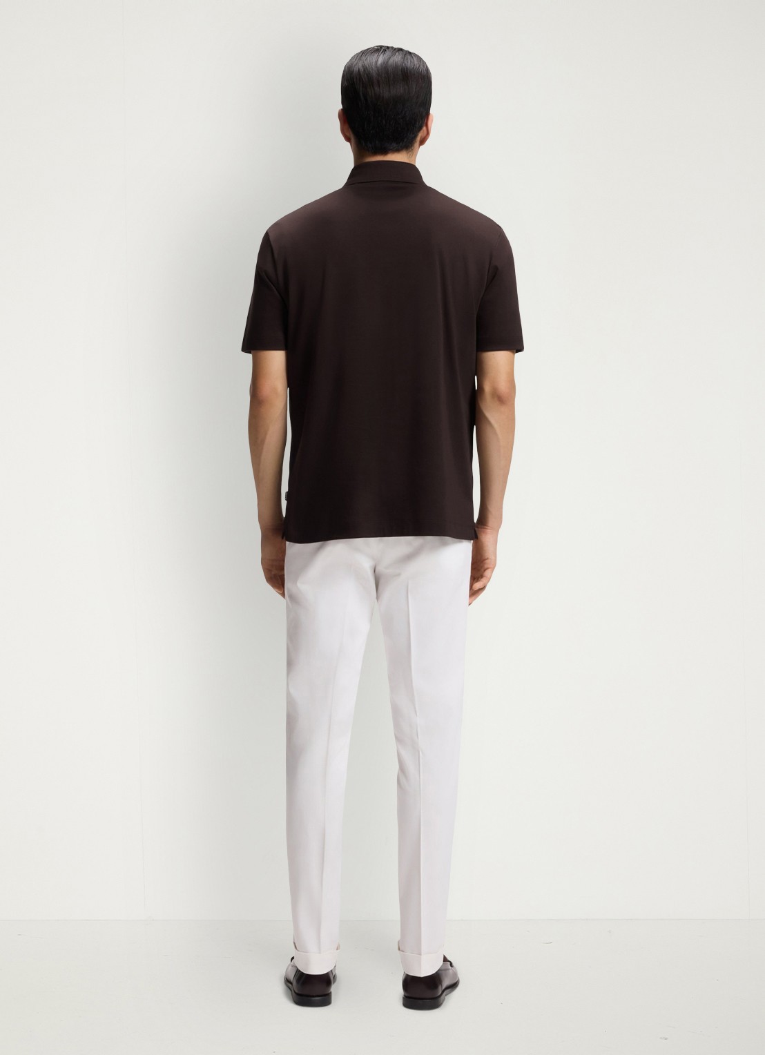BOSS Polo met logo - achterkant donkerbruin