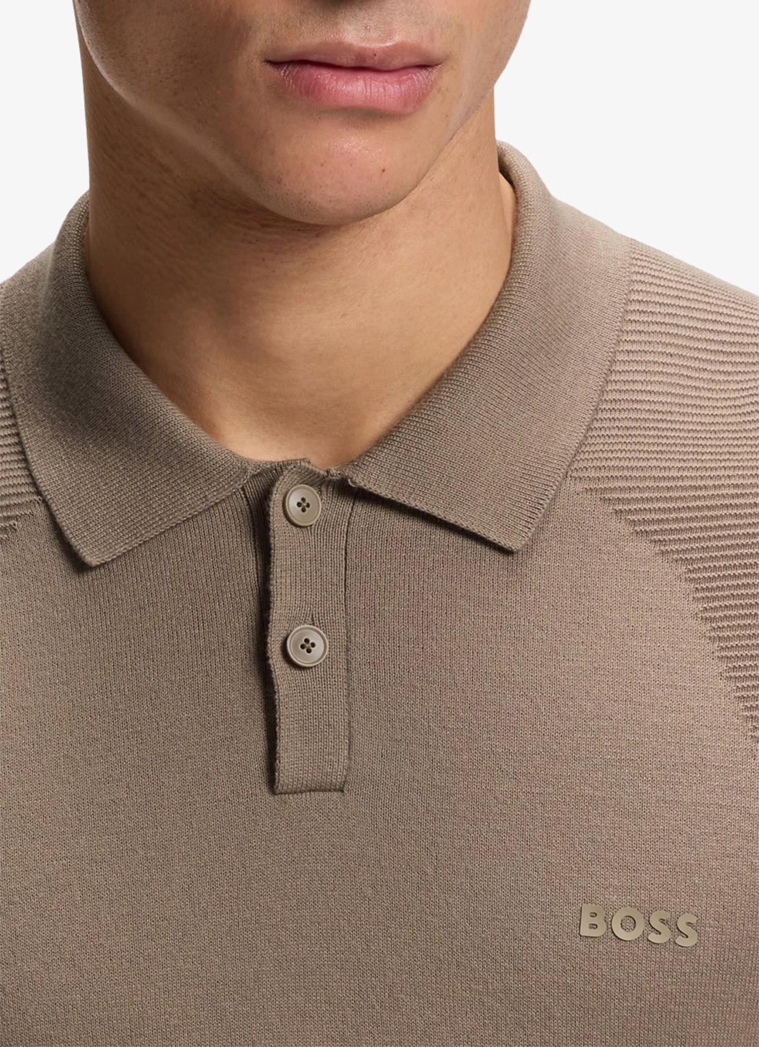 BOSS Polo met logoborduring - detail 4 bruin