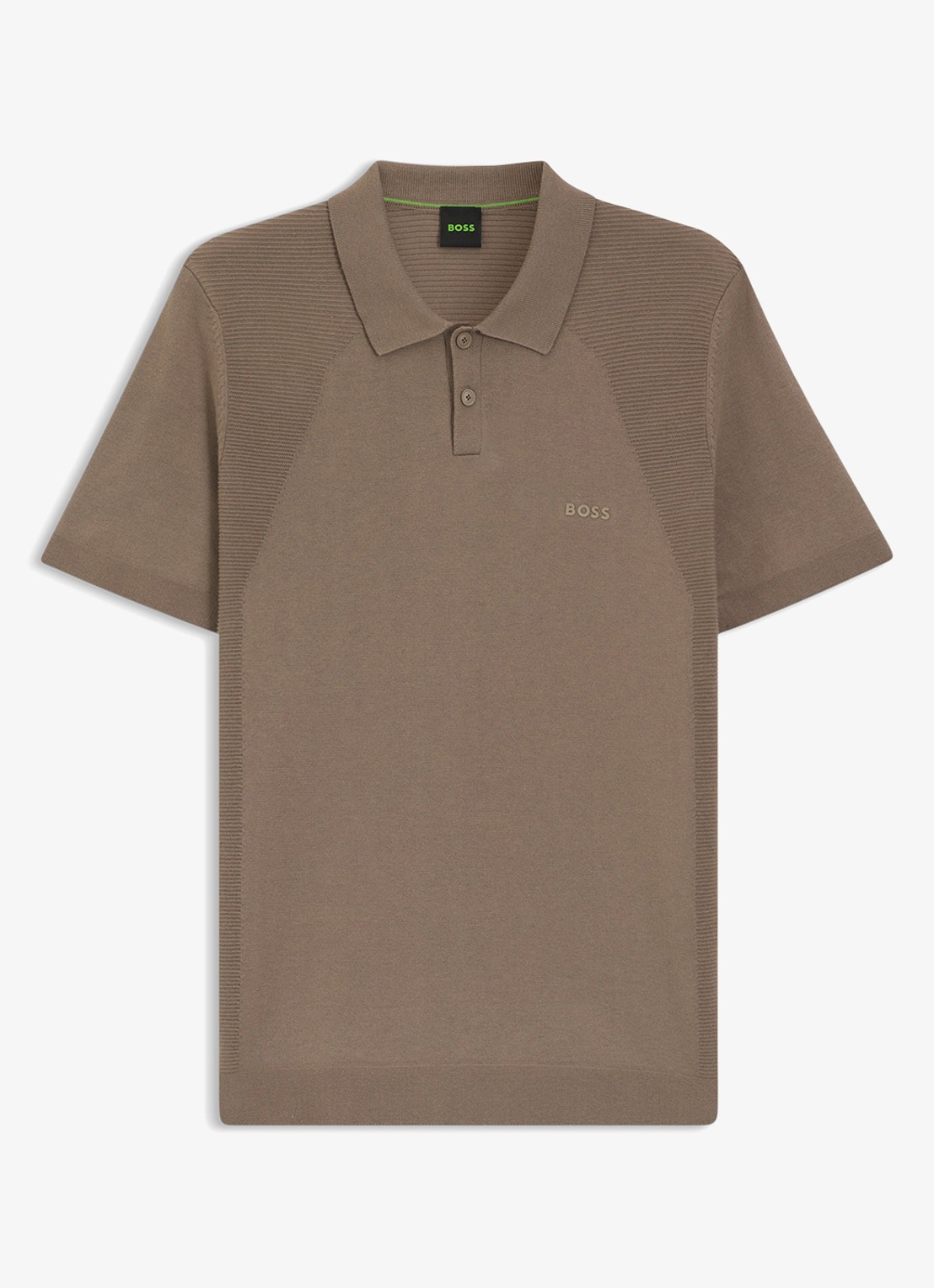 BOSS Polo met logoborduring - voorkant bruin