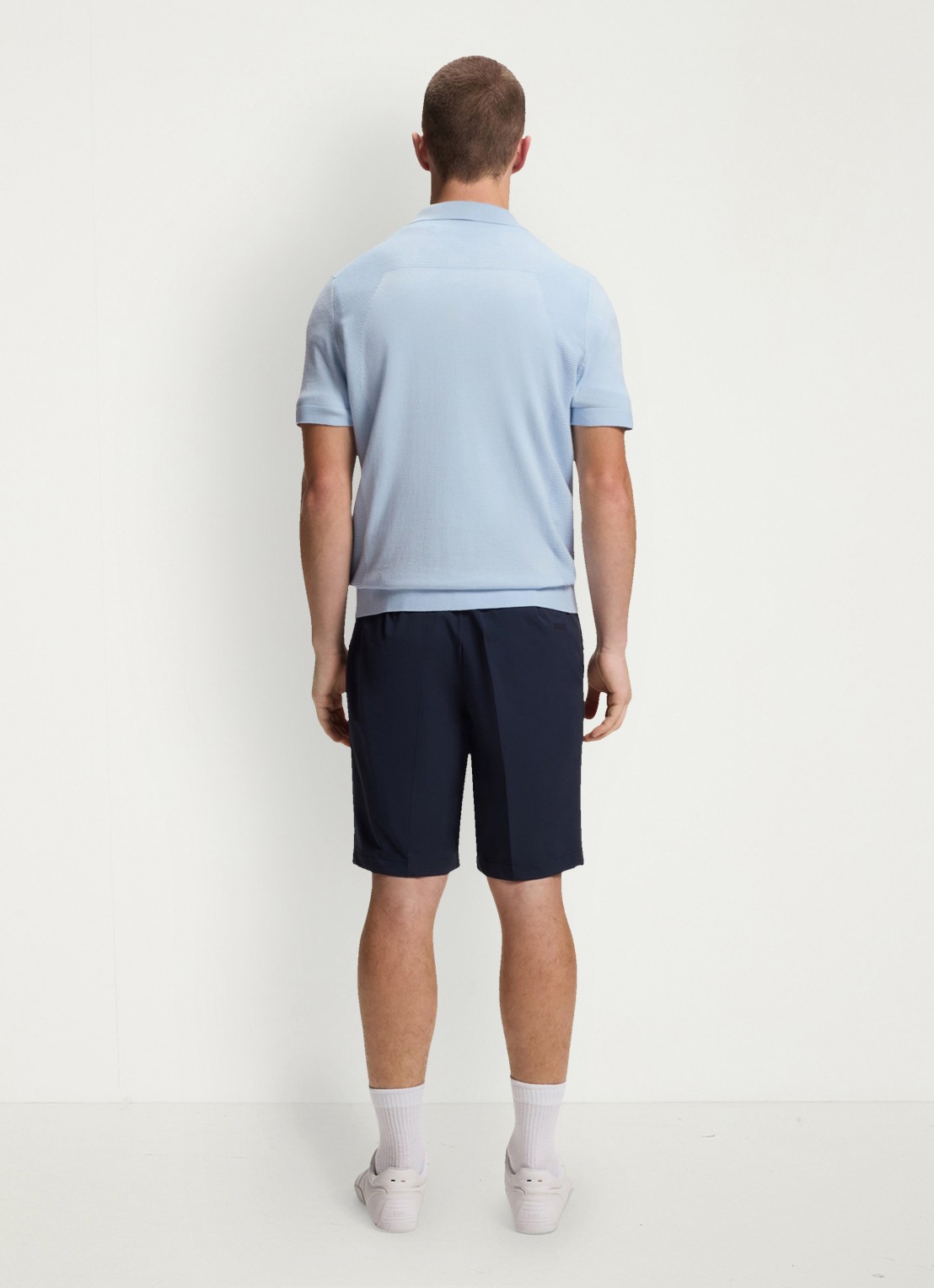 BOSS Polo met logoborduring - achterkant 3 lichtblauw