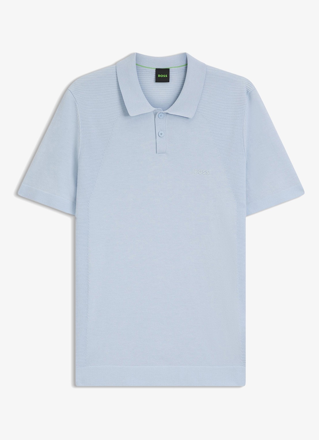BOSS Polo met logoborduring - voorkant lichtblauw