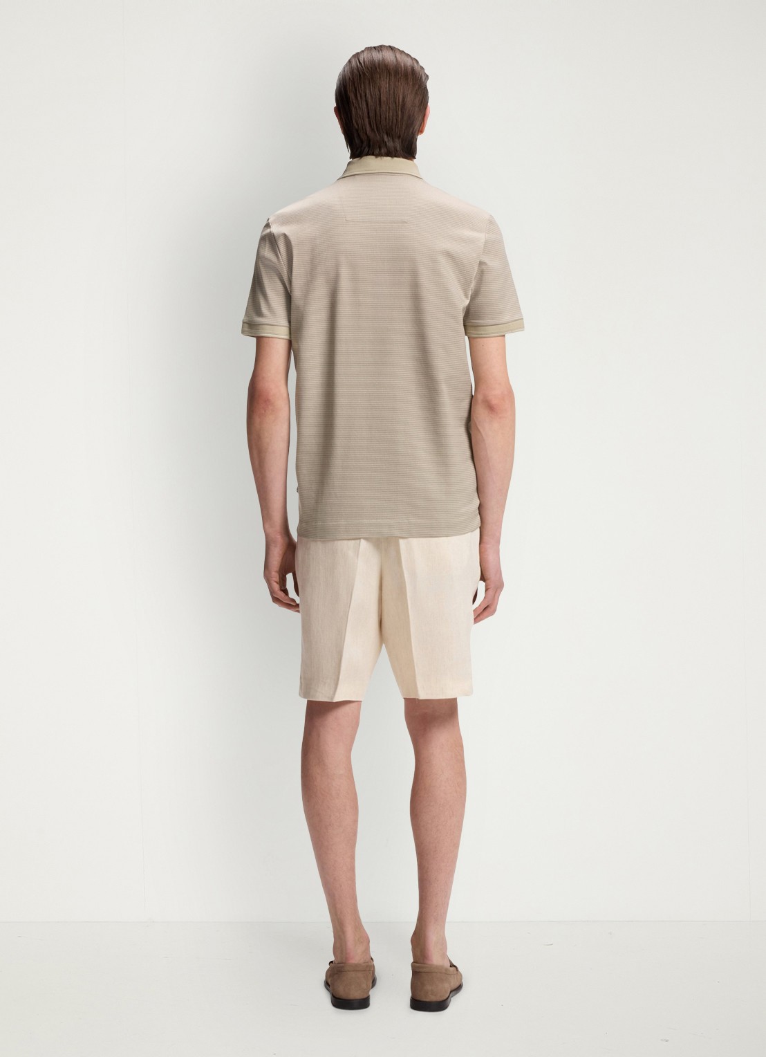 BOSS Polo met streepprint - achterkant 5 beige