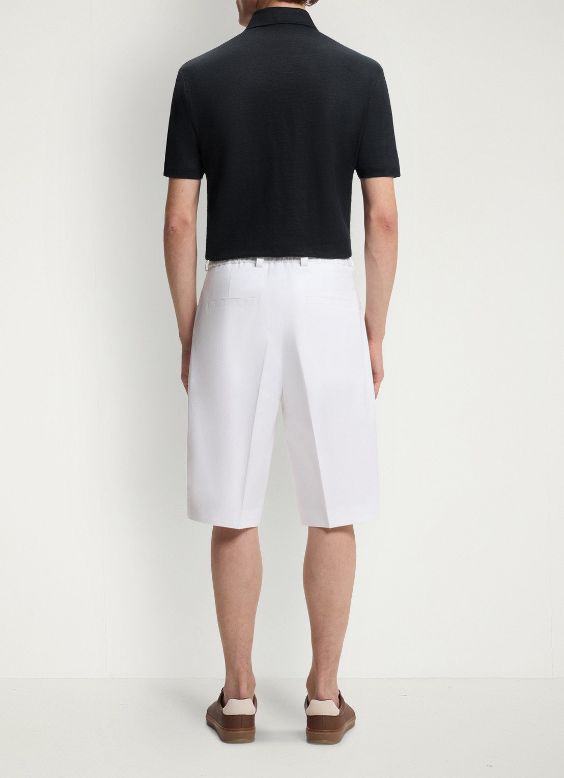 BOSS Polo van linnen  - achterkant 3 dark blue-409 / blauw