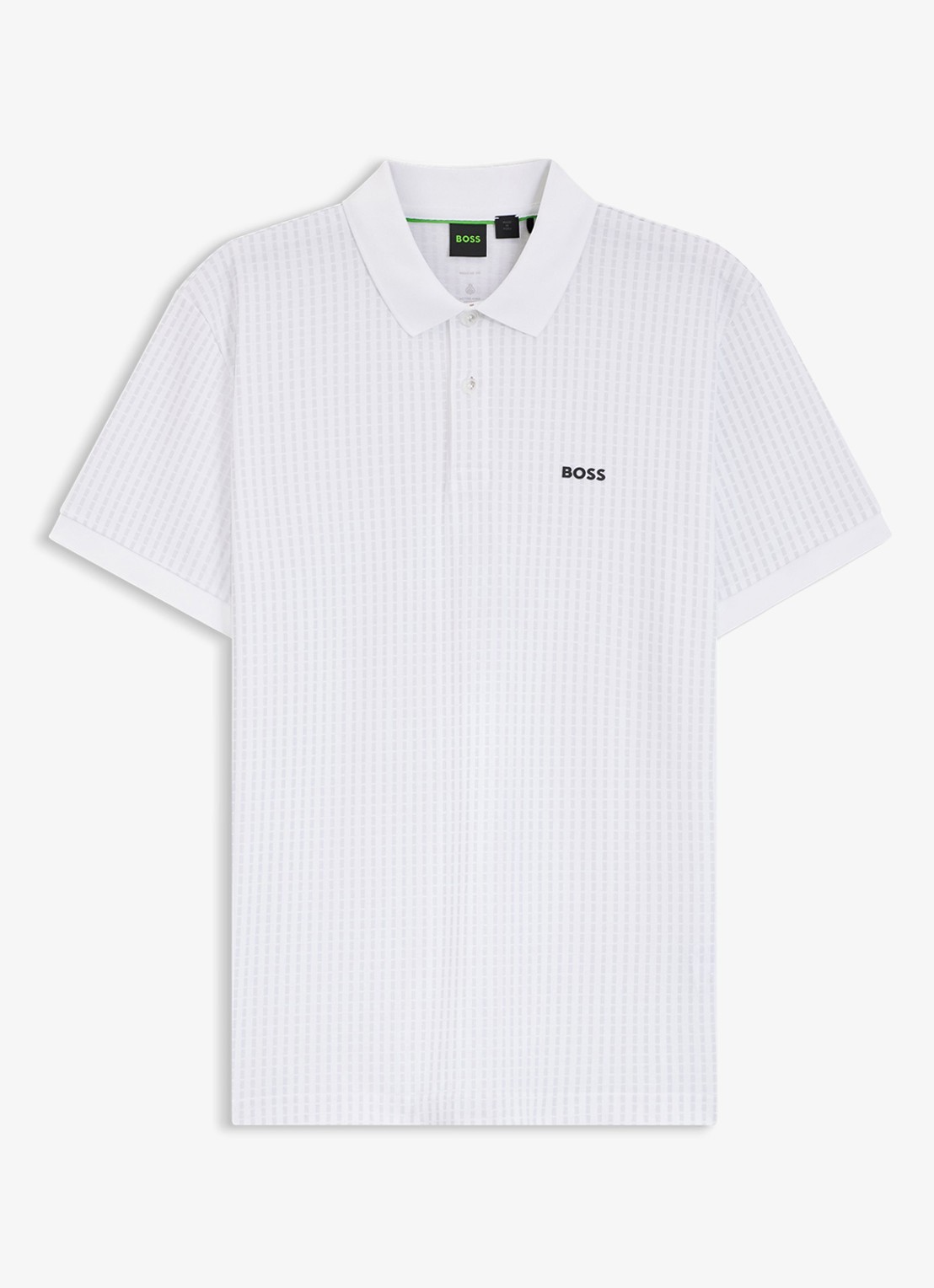 BOSS Polo van piqué katoen met logo - voorkant 4 wit