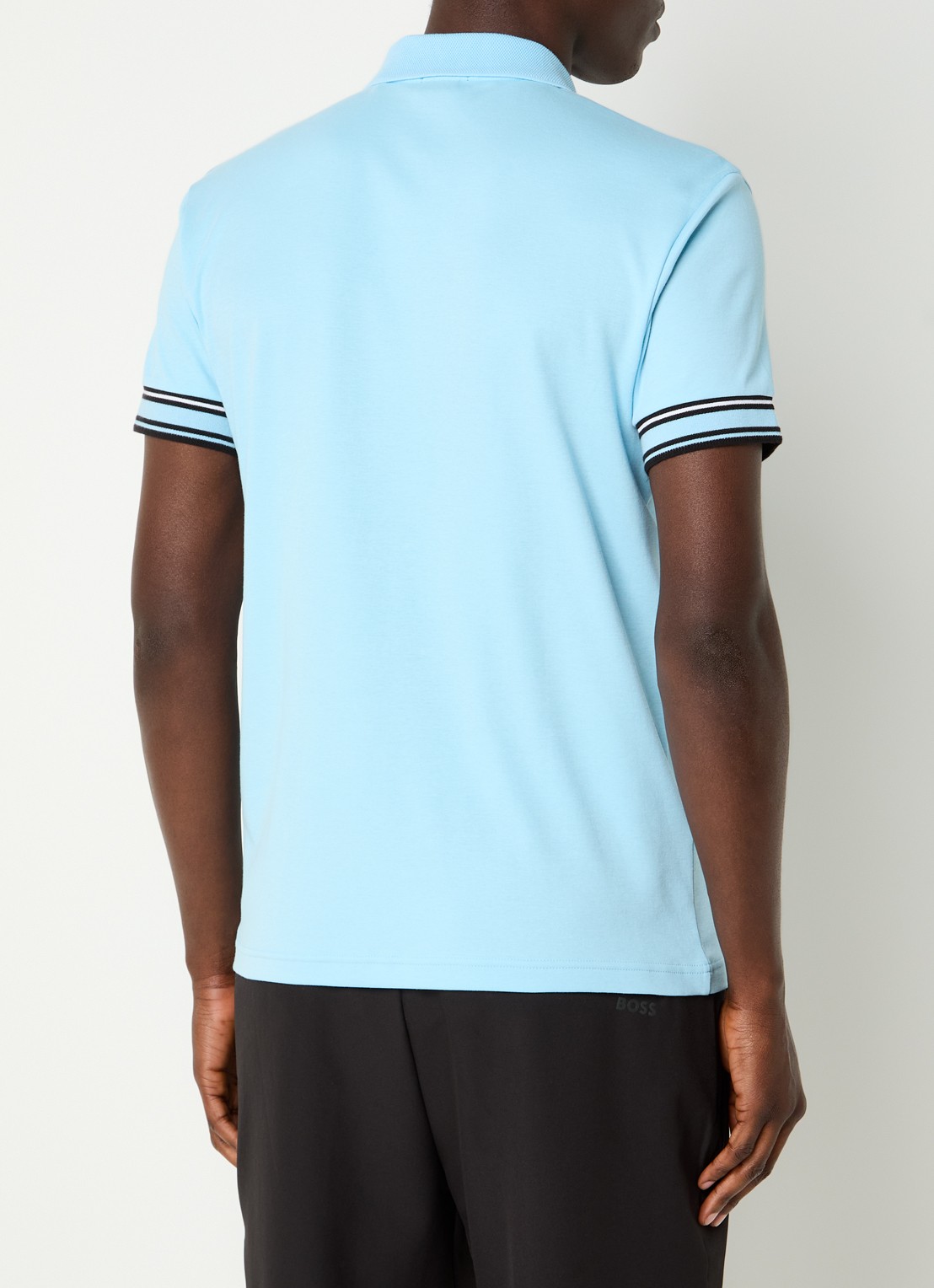 BOSS Polo Zone regular fit polo met logo - achterkant 3 lichtblauw