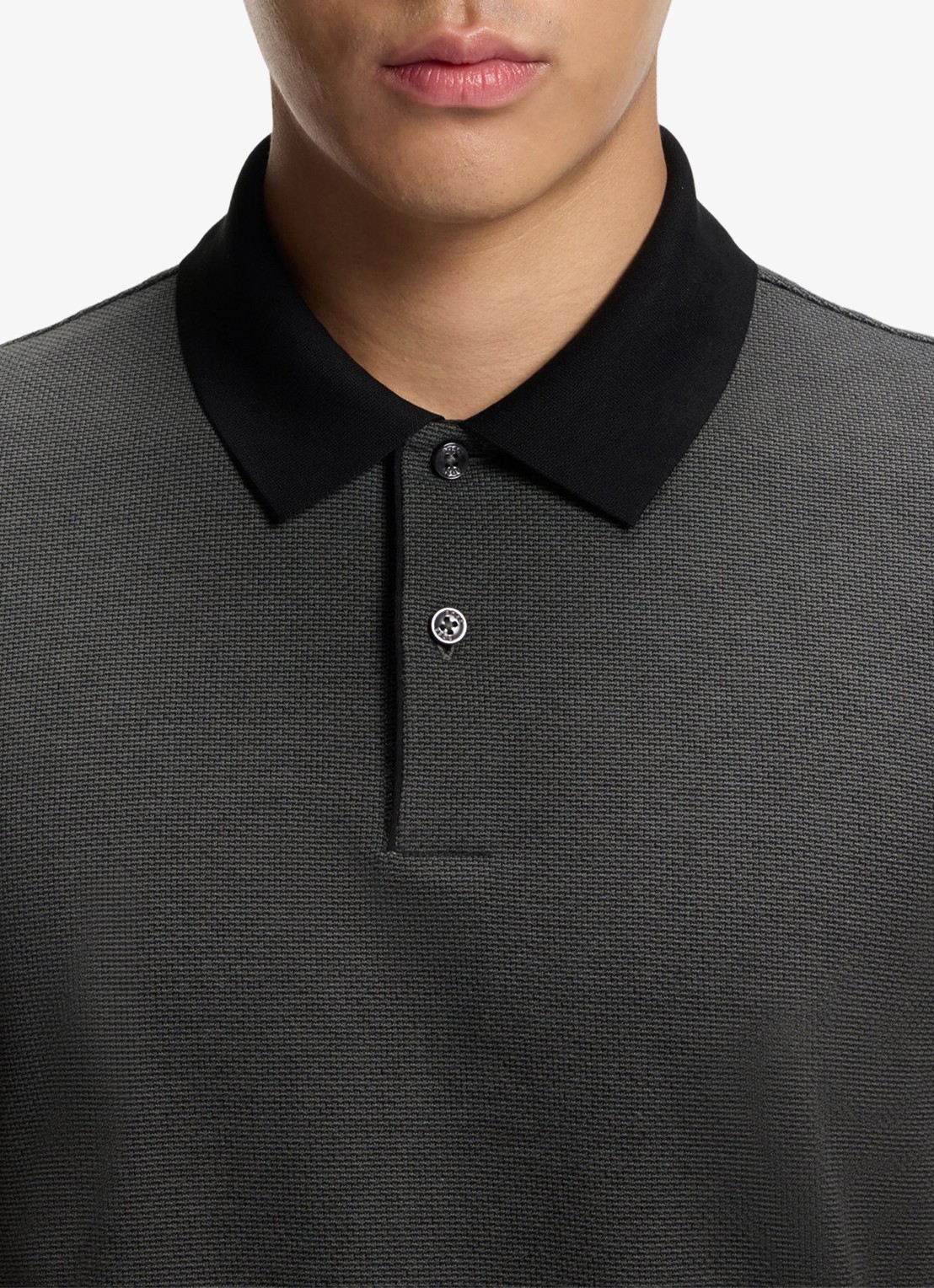 BOSS Poloshirt van katoen met bobbelstructuur - detail 5 zwart