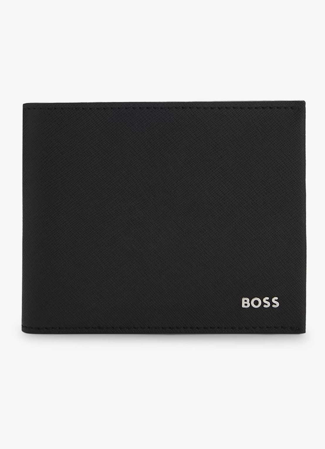 BOSS Portemonnee van leer - voorkant zwart