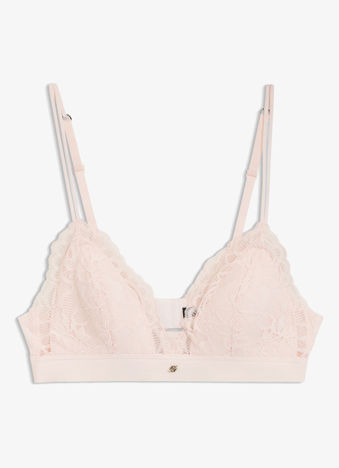 BOSS Premium kanten bralette met mesh plooitjes - voorkant 2 light /pastel pink-680 / roze