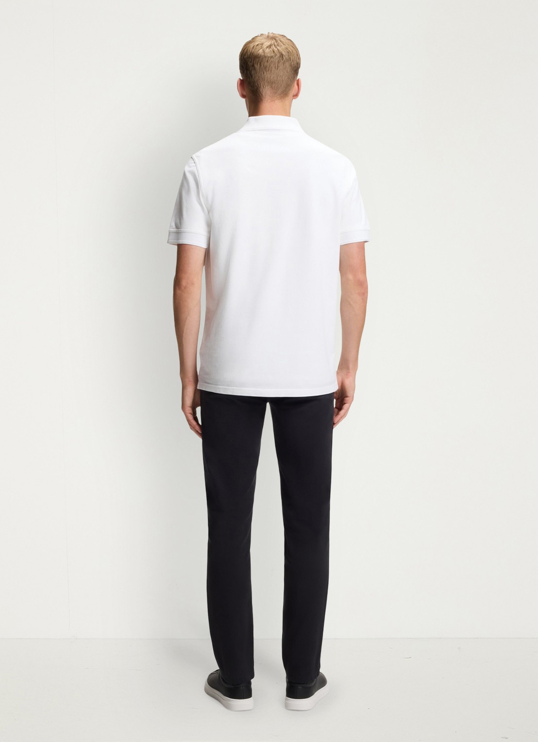 BOSS Prime regular fit polo van piqué katoen met logo - achterkant white-100 / wit