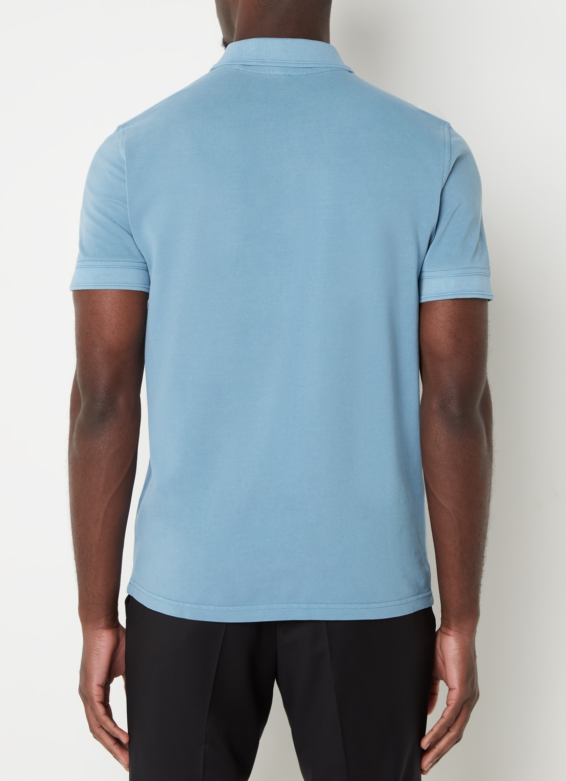 BOSS Prime regular fit polo van piqué katoen met logo - achterkant 4 open blue-486 / blauw