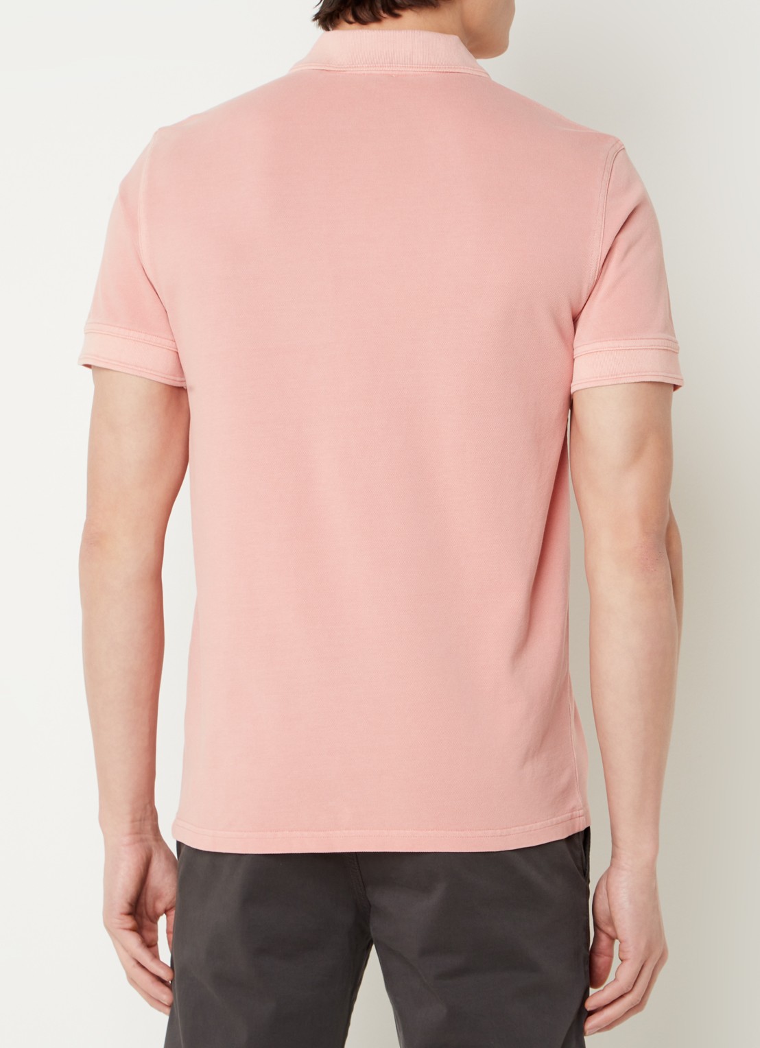 BOSS Prime regular fit polo van piqué katoen met logo - achterkant 4 zalmroze