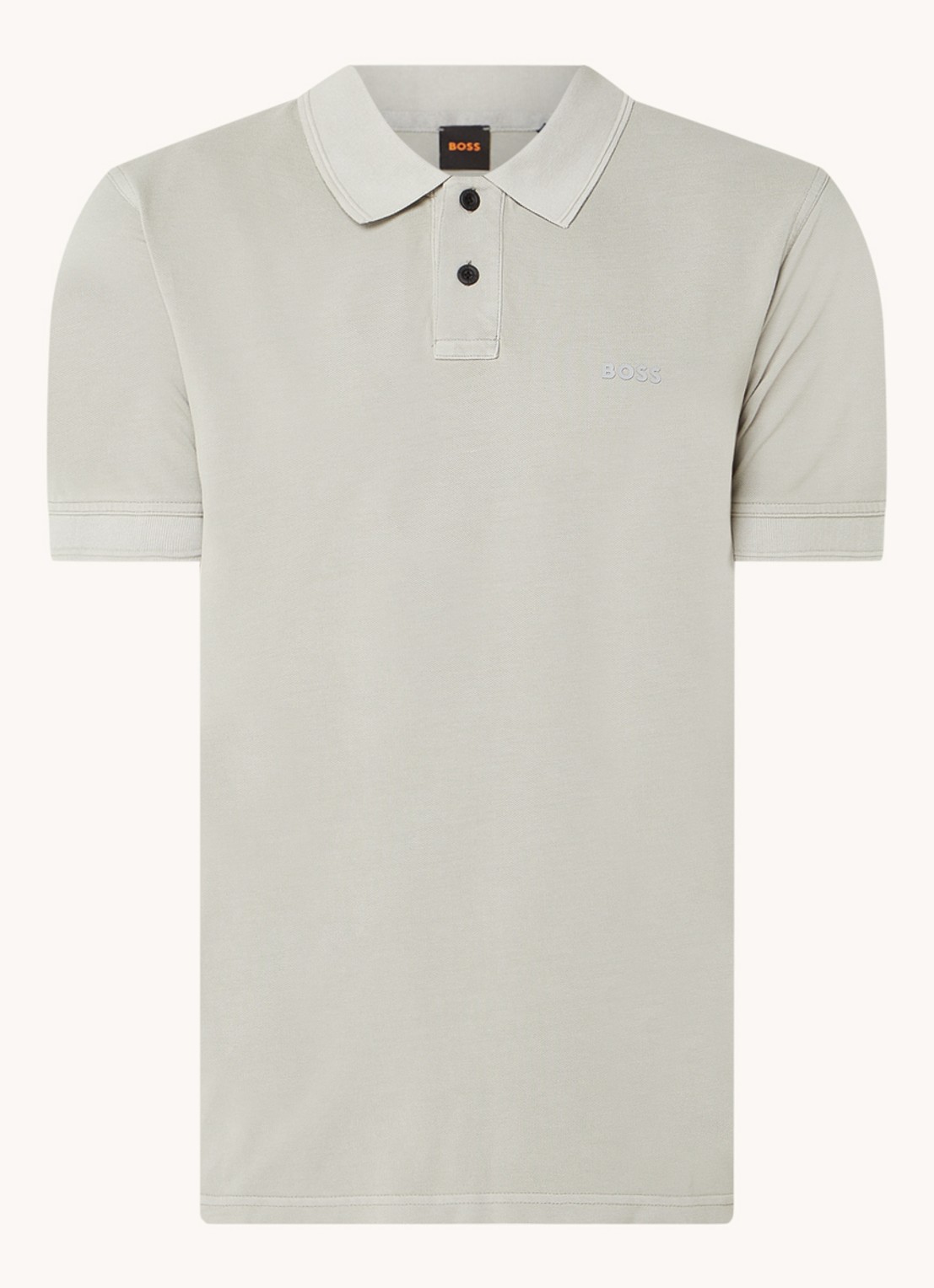 BOSS Prime regular fit polo van piqué katoen met logo - voorkant light/pastel grey-051 / grijs