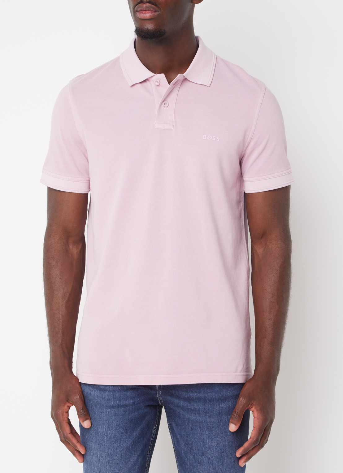 BOSS Prime regular fit polo van piqué katoen met logo - detail 4 open purple-548 / paars