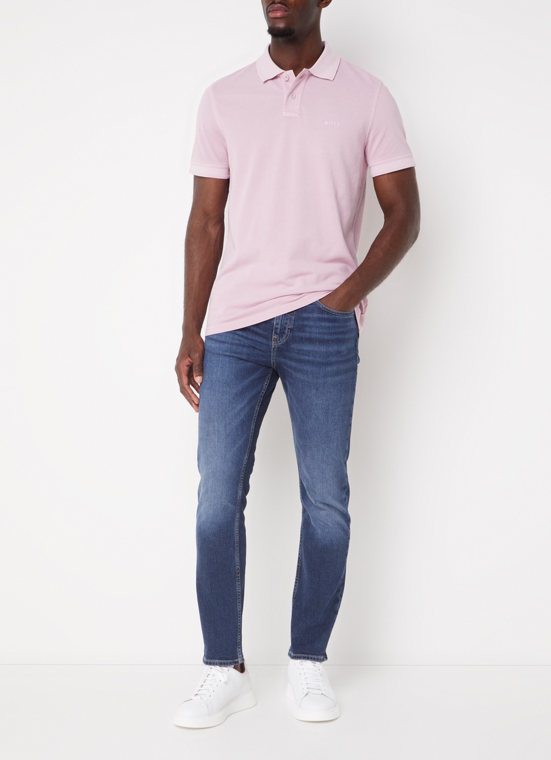 BOSS Prime regular fit polo van piqué katoen met logo - voorkant 2 open purple-548 / paars